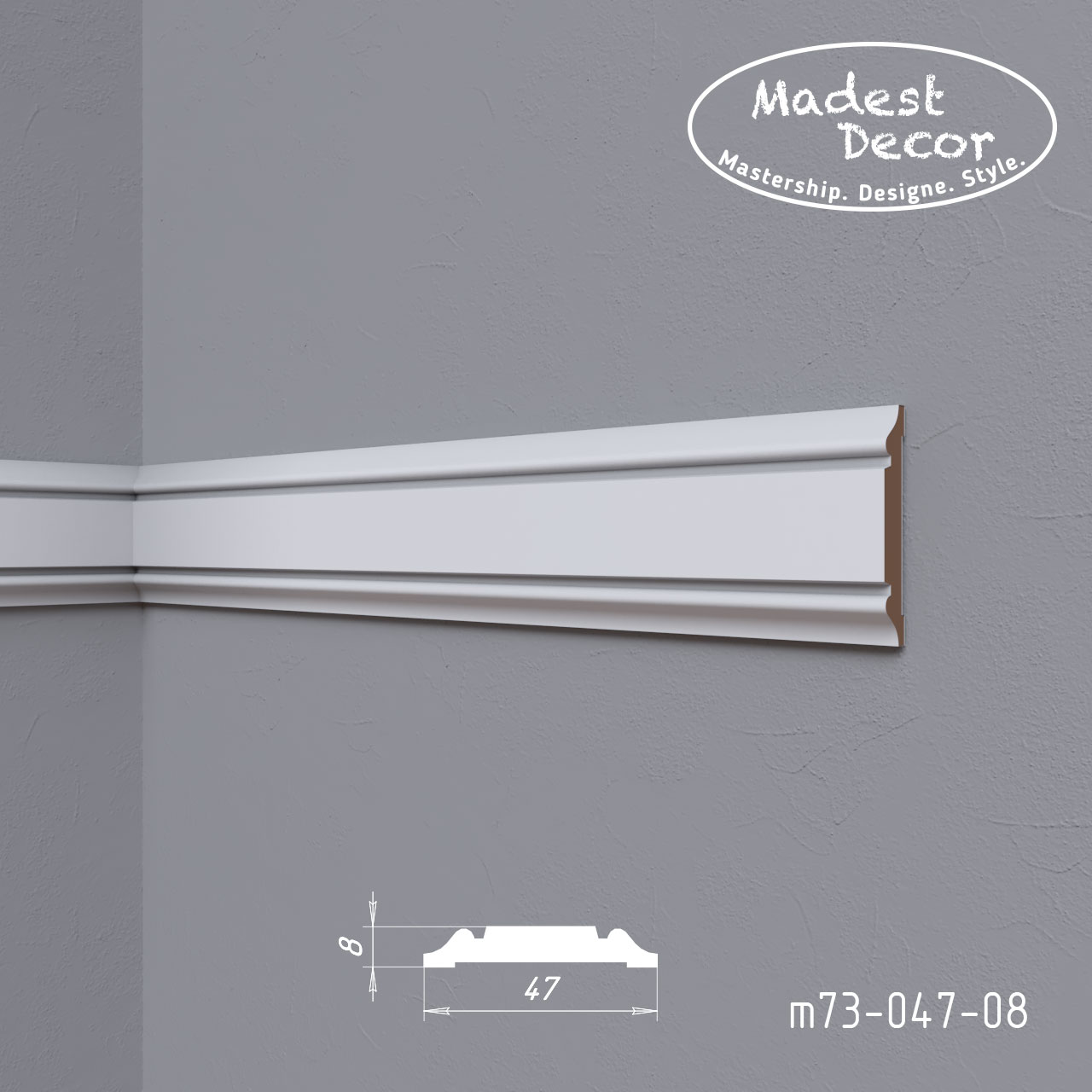 Молдинг под покраску Madest Decor m 7304708 2400×47×8